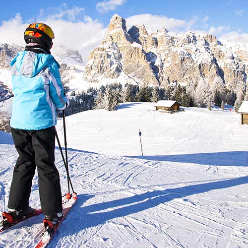 Chalets on the ski slopes