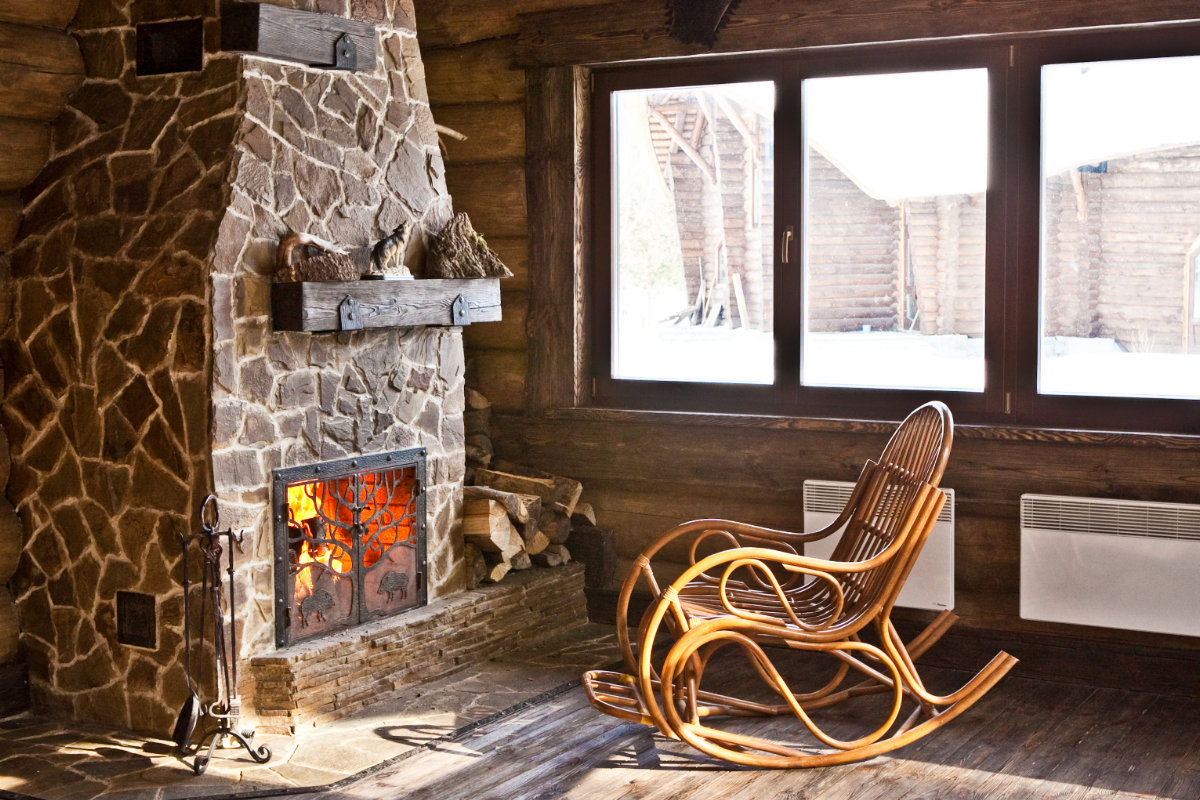 Design chalets with fireplace